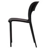 Fabulaxe Modern Plastic Outdoor Dining Chair with Open Curved Back, Black QI004227.BK